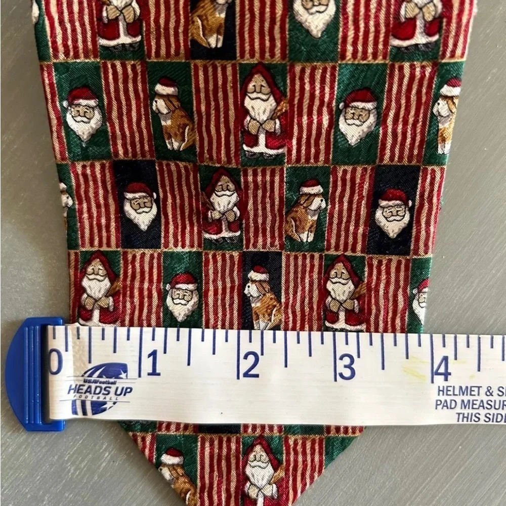 Mens Christmas/Holiday Silk Tie -Handmade Santa & Dog Bostonian Ltd Penn State